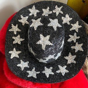 NEW- Rhinestone cowgirl sequin star cowgirl hat